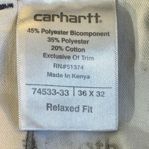 Carhartt Pants Mens 36x33 Gray Ripstop Relaxed Fit Workwear Casual 74533-33 - Picture 7 of 11